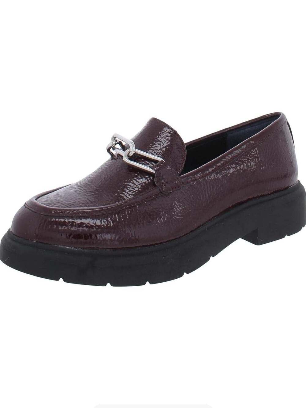 Alfani Galilyao Burgundy Patent Leather Loafers Size 9M EUC Chunky Platform
